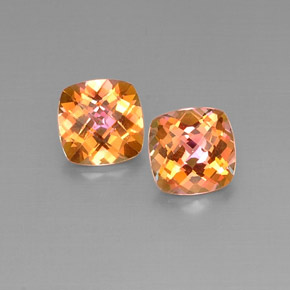 Gemas de topacio azotic multicolor natural de  ct, corte cojín, VVS
