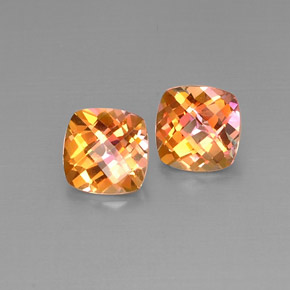 Gemas de topacio azotic multicolor natural de  ct, corte cojín, VVS