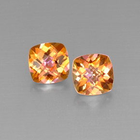 Gemas de topacio azotic multicolor natural de  ct, corte cojín, VVS-VS