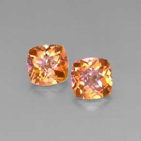 Gemas de topacio azotic multicolor natural de  ct, corte cojín, VVS-VS