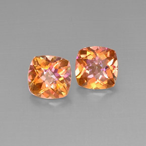 Gemas de topacio azotic multicolor natural de  ct, corte cojín, VVS-VS