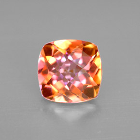 Topacio azotic multicolor natural de 2,68 ct, corte cojín, VVS
