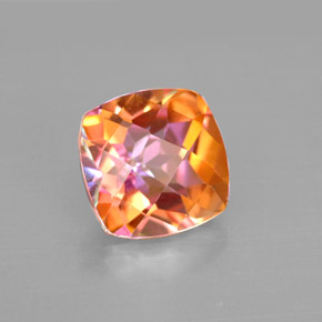 Topacio azotic multicolor natural de 2,68 ct, corte cojín, VVS