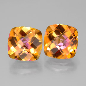 Gemas de topacio azotic multicolor natural de  ct, corte cojín, VVS-VS