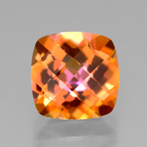 Topacio azotic multicolor natural de 3,00 ct, corte cojín, VVS-VS