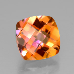 Topacio azotic multicolor natural de 3,00 ct, corte cojín, VVS-VS