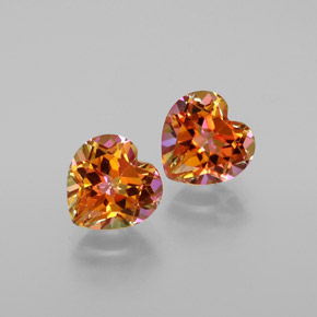 Gemas de Topacio nítrico Arcoíris multicolor natural de  ct, Forma de corazón, VVS-VS