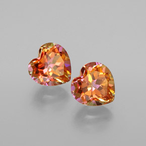 Gemas de Topacio nítrico Arcoíris multicolor natural de  ct, Forma de corazón, VVS-VS