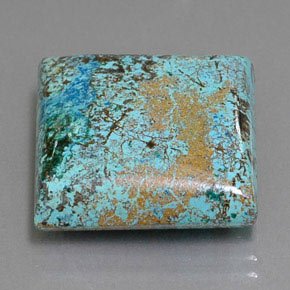 Azurita azul natural de 18,13 ct, cuadrado, opaco