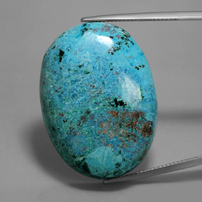 Azurita azul natural de 48,69 ct, corte óvalo, opaco