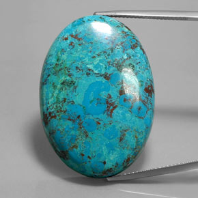 Azurita azul natural de 44,49 ct, corte óvalo, opaco