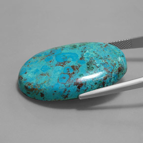Azurita azul natural de 44,49 ct, corte óvalo, opaco