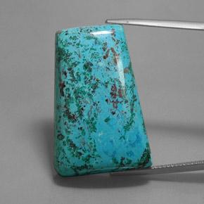 Azurita azul natural de 37,80 ct, baguette, opaco