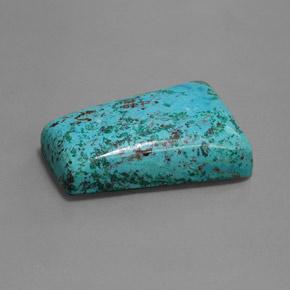 Azurita azul natural de 37,80 ct, baguette, opaco