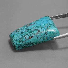 Azurita azul natural de 37,80 ct, baguette, opaco
