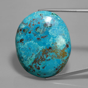 Azurita azul natural de 56,83 ct, corte óvalo, opaco