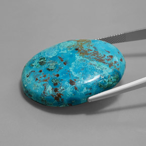 Azurita azul natural de 56,83 ct, corte óvalo, opaco