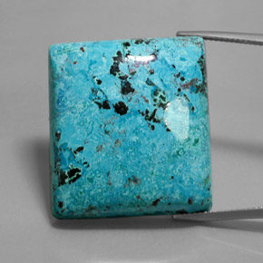 Azurita azul natural de 55,20 ct, baguette, opaco