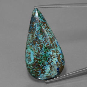 Azurita azul natural de 26,58 ct, en forma de pera, opaco