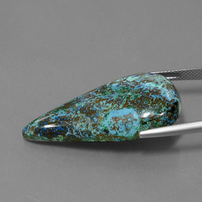 Azurita azul natural de 26,58 ct, en forma de pera, opaco