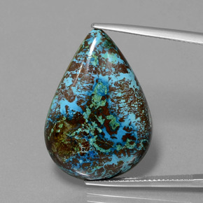 Azurita azul natural de 22,72 ct, en forma de pera, opaco