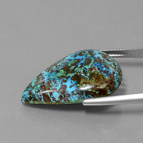 Azurita azul natural de 22,72 ct, en forma de pera, opaco