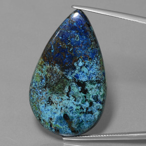 Azurita azul natural de 40,30 ct, en forma de pera, opaco