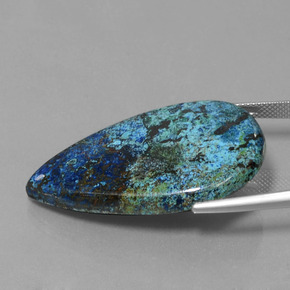 Azurita azul natural de 40,30 ct, en forma de pera, opaco