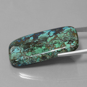 Azurita azul multicolor natural de 76,94 ct, corte cojín, opaco