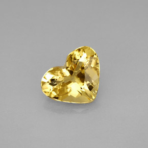 Berilo amarillo natural de 1,52 ct, forma de corazón, VVS
