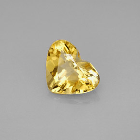 Berilo amarillo natural de 1,52 ct, forma de corazón, VVS