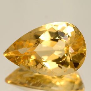 Berilo amarillo natural de 4,51 ct, en forma de pera, VS