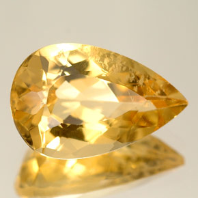 Berilo amarillo natural de 4,51 ct, en forma de pera, VS