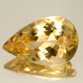 Berilo amarillo natural de 5,50 ct, en forma de pera, IF