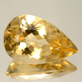 Berilo amarillo natural de 5,50 ct, en forma de pera, IF