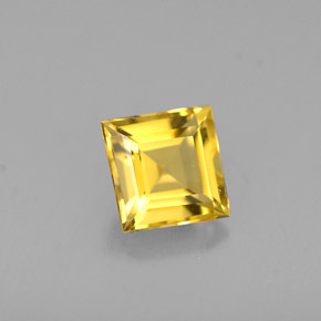 Berilo amarillo natural de 0,55 ct, cuadrado, VVS