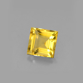 Berilo amarillo natural de 0,55 ct, cuadrado, VVS