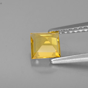 Berilo amarillo natural de 0,55 ct, cuadrado, VVS