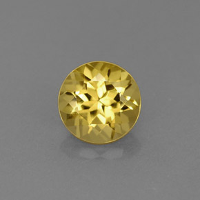Berilo amarillo natural de 0,76 ct, corte redondo, VS