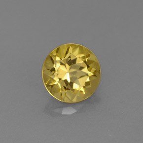 Berilo amarillo natural de 0,76 ct, corte redondo, VS