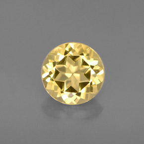 Berilo Dorado amarillo natural de 0.75 ct, Corte Redondo, VVS