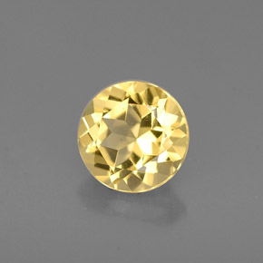Berilo Dorado amarillo natural de 0.75 ct, Corte Redondo, VVS