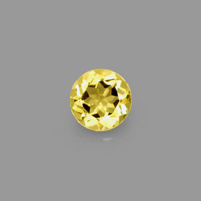 Berilo Dorado amarillo natural de 0.66 ct, Corte Redondo, VVS