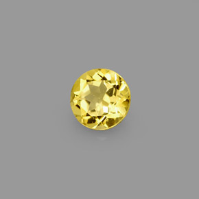 Berilo Dorado amarillo natural de 0.66 ct, Corte Redondo, VVS