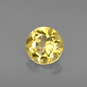 Berilo amarillo natural de 0,74 ct, corte redondo, VVS-VS