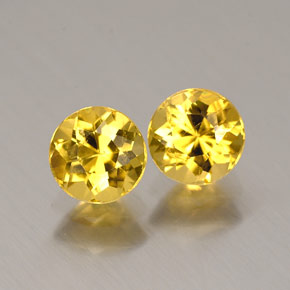Gemas de Berilo Dorado amarillo natural de  ct, Corte Redondo, VVS-VS