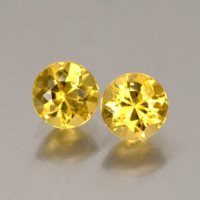 Gemas de Berilo Dorado amarillo natural de  ct, Corte Redondo, VVS-VS