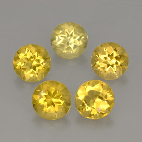 Gemas de Berilo Dorado amarillo natural de  ct, Corte Redondo, VVS-VS