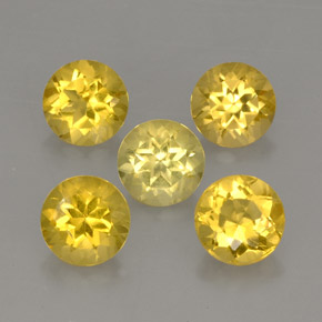 Gemas de Berilo Dorado amarillo natural de  ct, Corte Redondo, VVS-VS