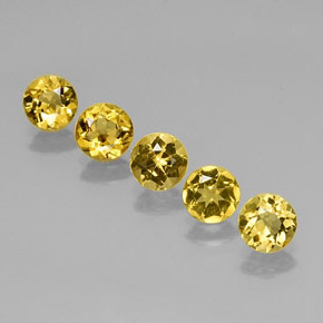 Gemas de berilo amarillo natural de  ct, corte redondo, VVS-VS